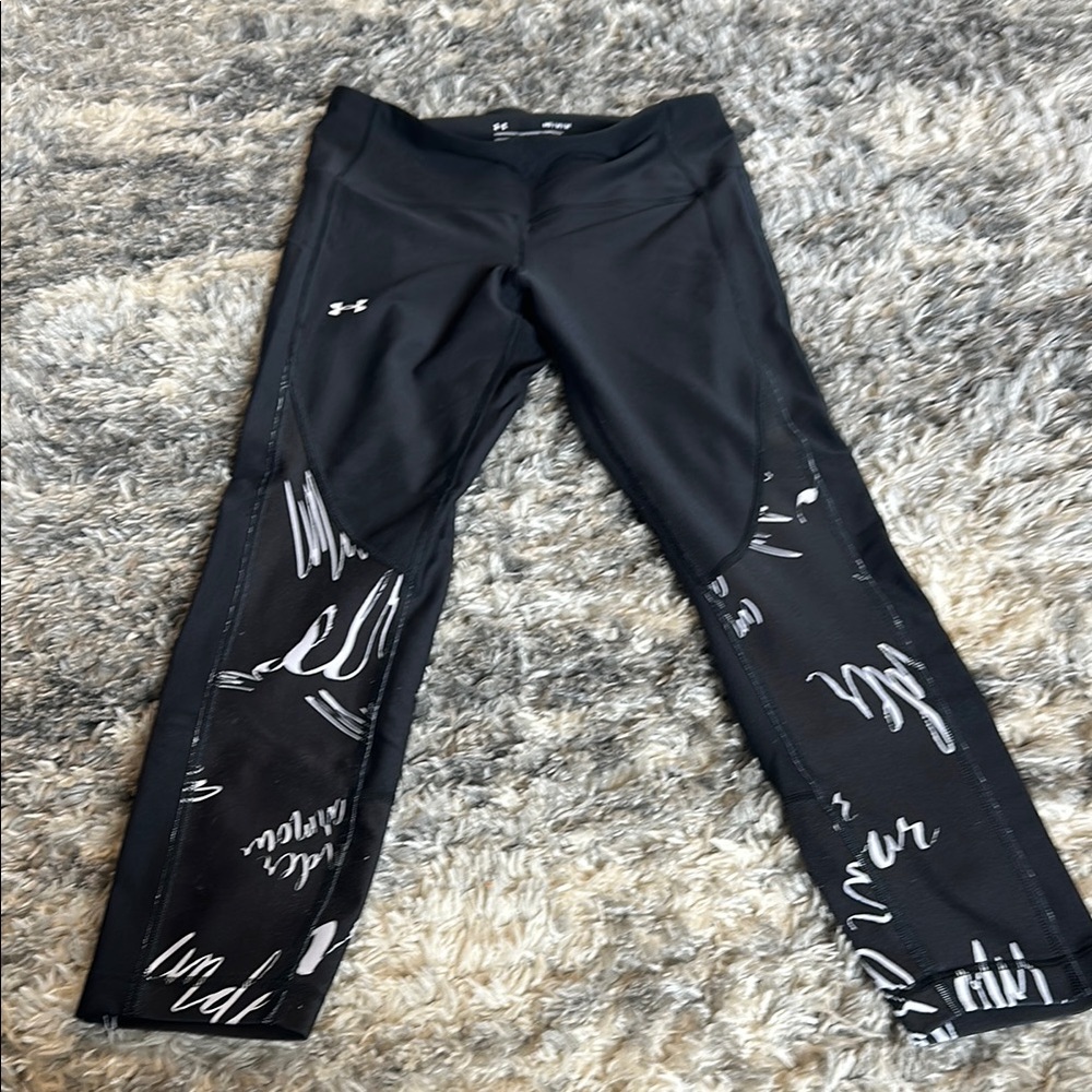 Under Armour Black Leggings with White Graphics